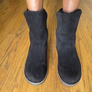 Birkenstock Black Suede Uppsala Shearling Boots